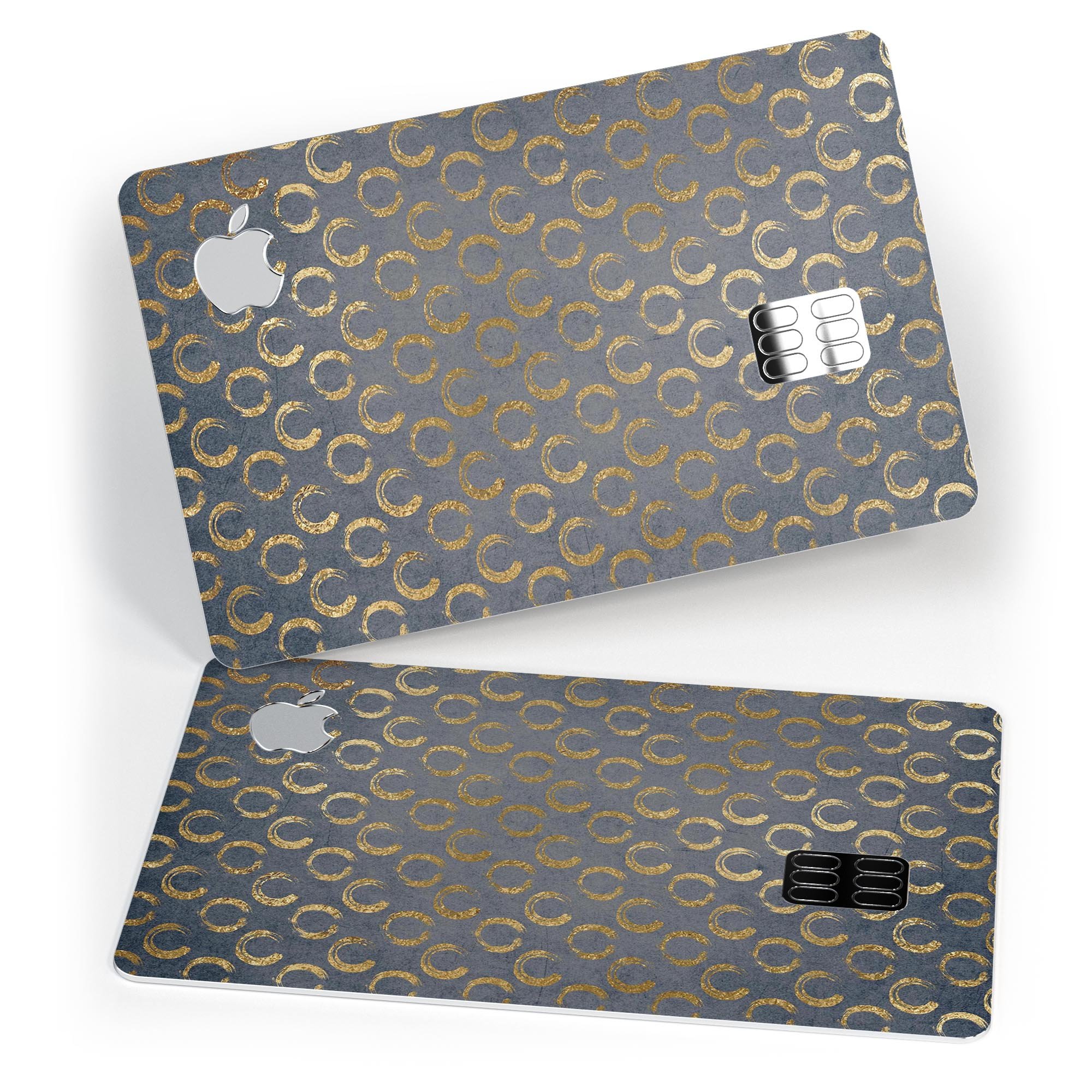 Navy Gold Foil v8 skin kit for Apple Card, showcasing premium vinyl design and finishes.