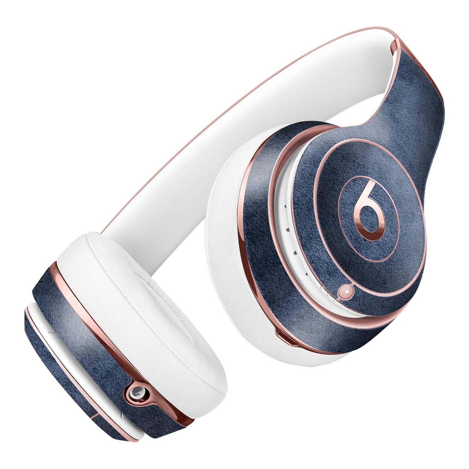 Navy Grunge Texture skin kit for Beats by Dre Solo 3 Wireless Headphones, showcasing a stylish design and premium vinyl material.