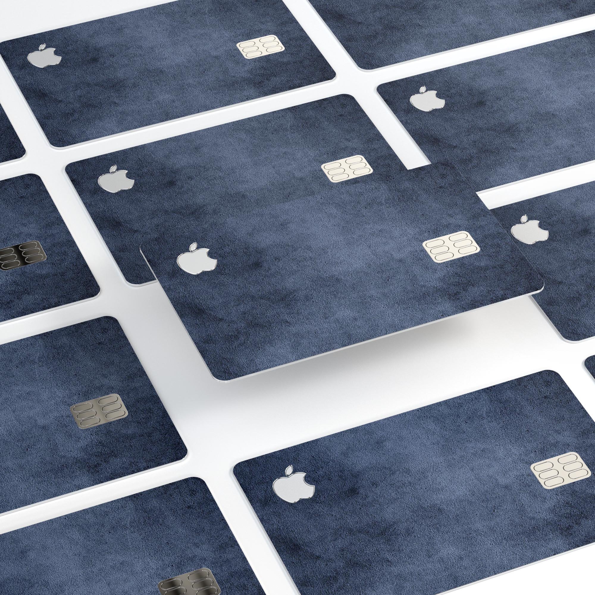 Navy Grunge Texture skin applied to an Apple Card, showcasing its stylish design and premium quality.