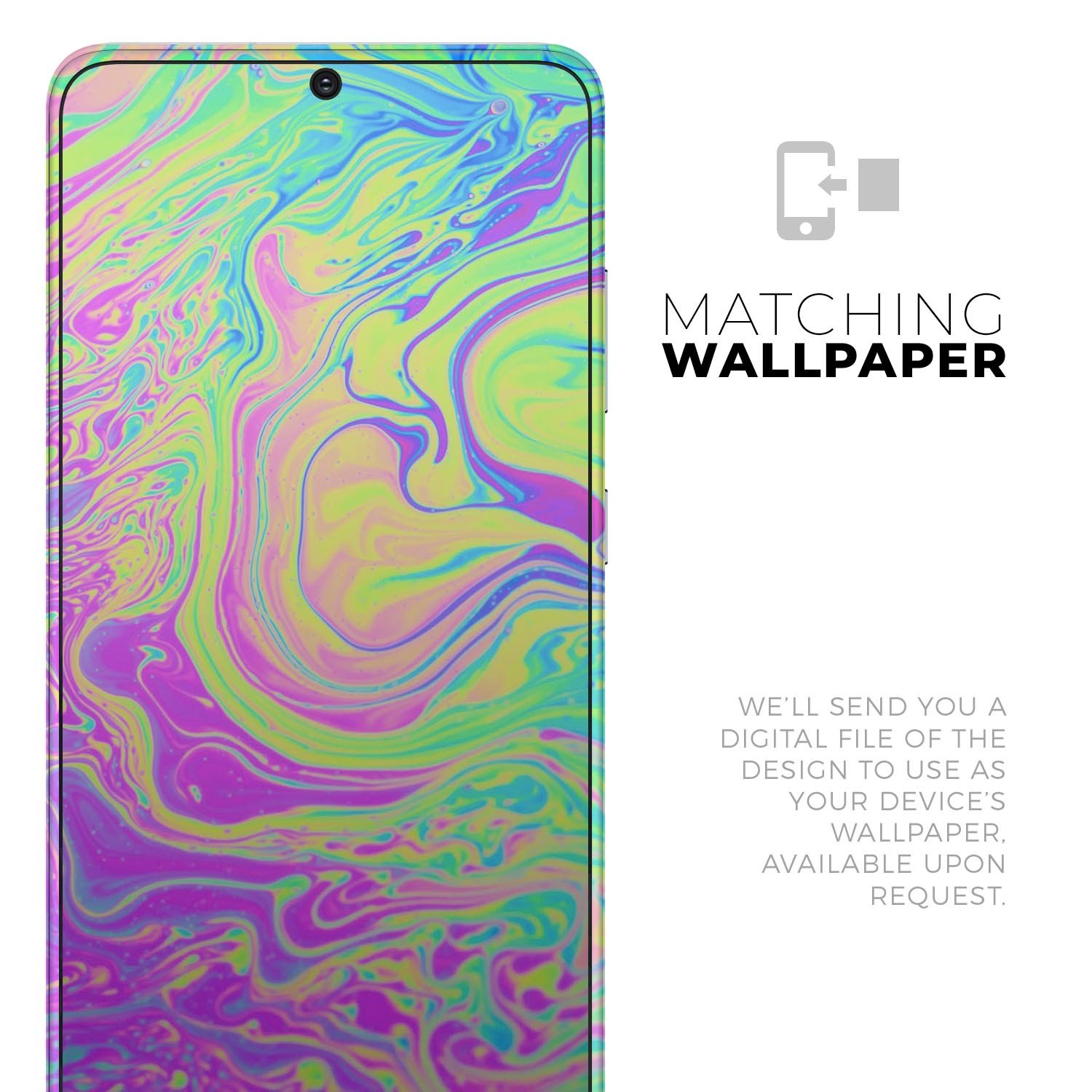 Neon Color Fusion Skin-Kit for Samsung Galaxy S20, showcasing vibrant colors and sleek design.