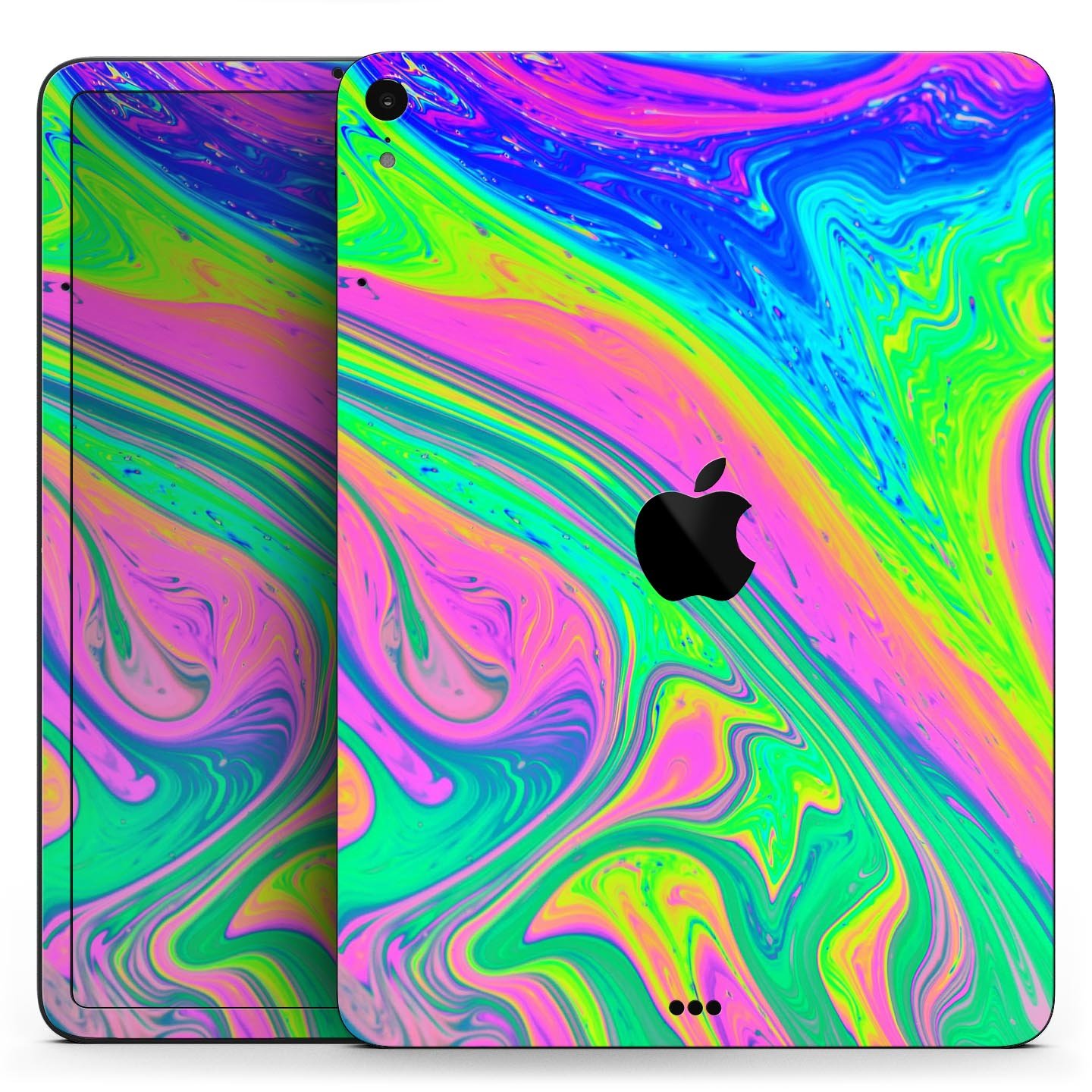 Neon Color Fusion V2 full body skin decal for Apple iPad Pro, showcasing vibrant colors and sleek design.