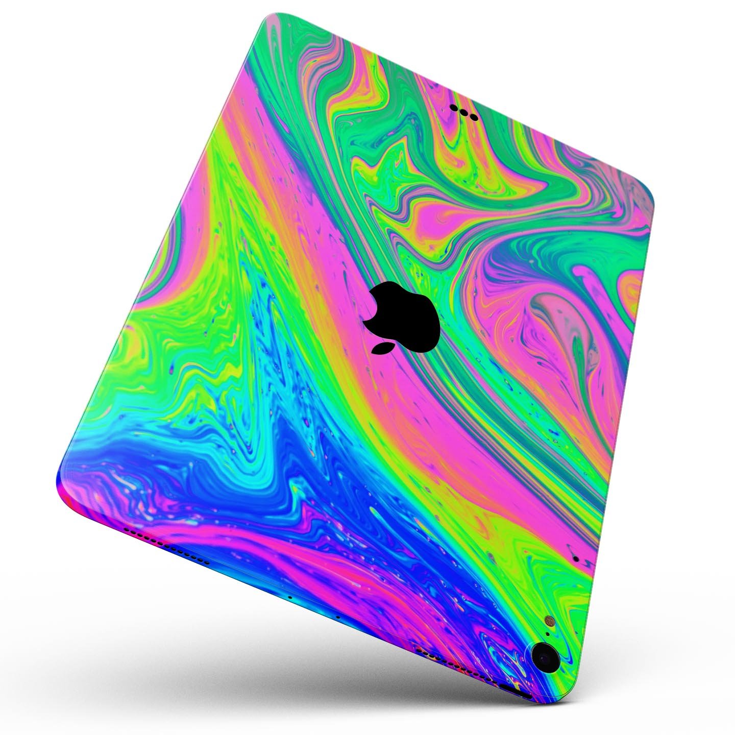 Neon Color Fusion V2 full body skin decal for Apple iPad Pro, showcasing vibrant colors and sleek design.