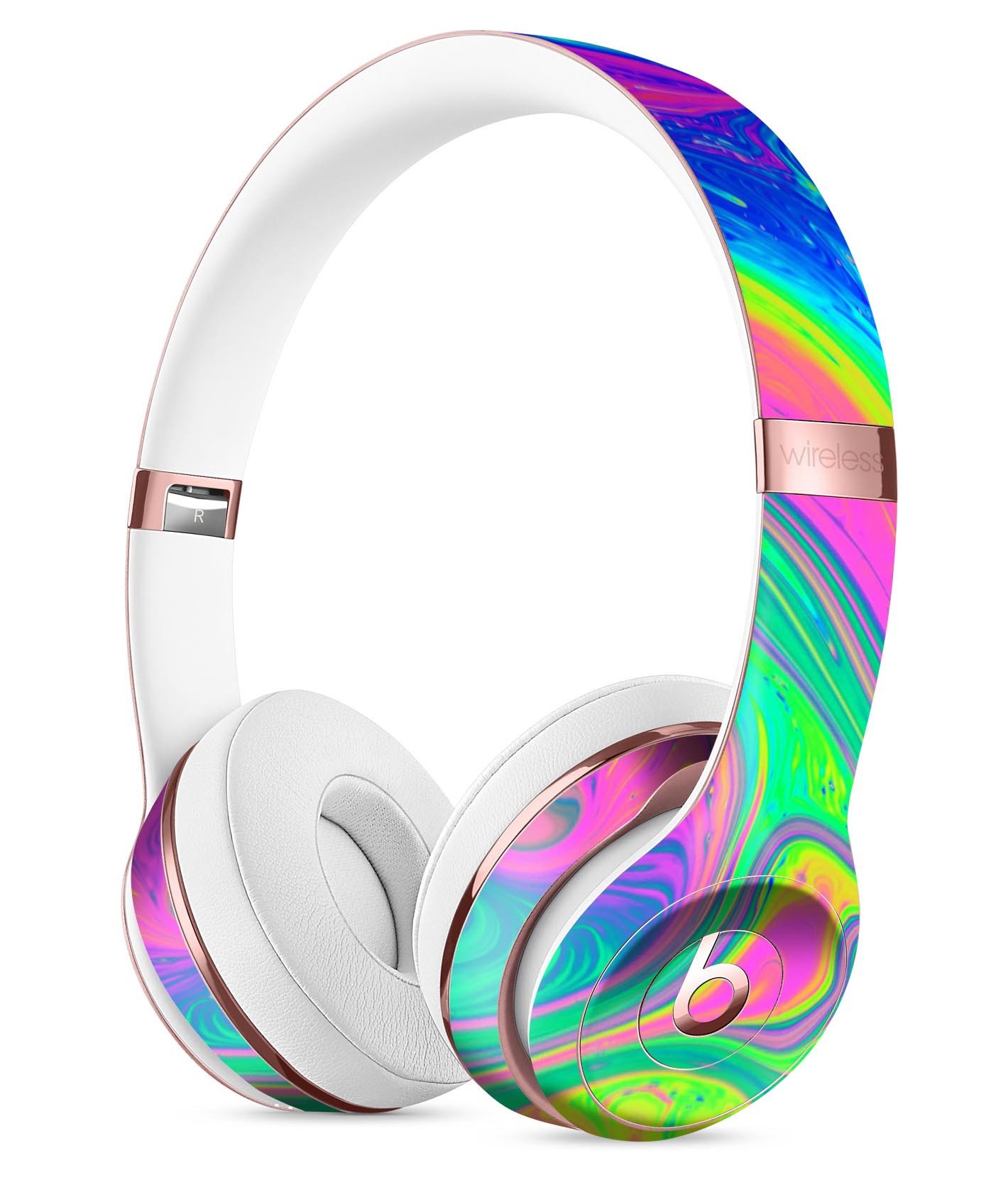 Neon Color Fusion V3 Full-Body Skin Kit for Beats by Dre Solo 3, showcasing vibrant colors and precise fit.