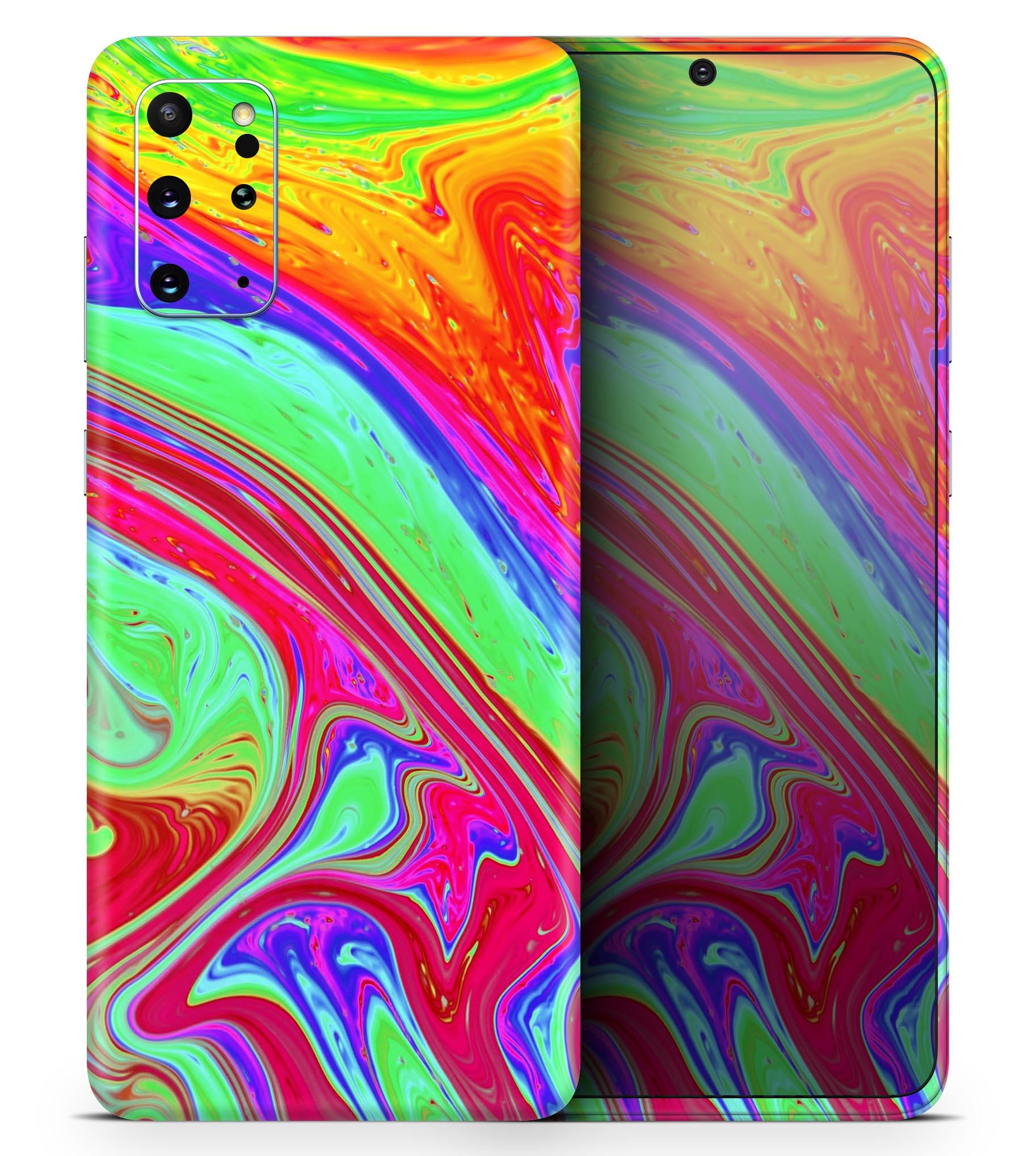 Neon Color Fusion V8 Skin-Kit for Samsung Galaxy S20, showcasing vibrant colors and sleek design.