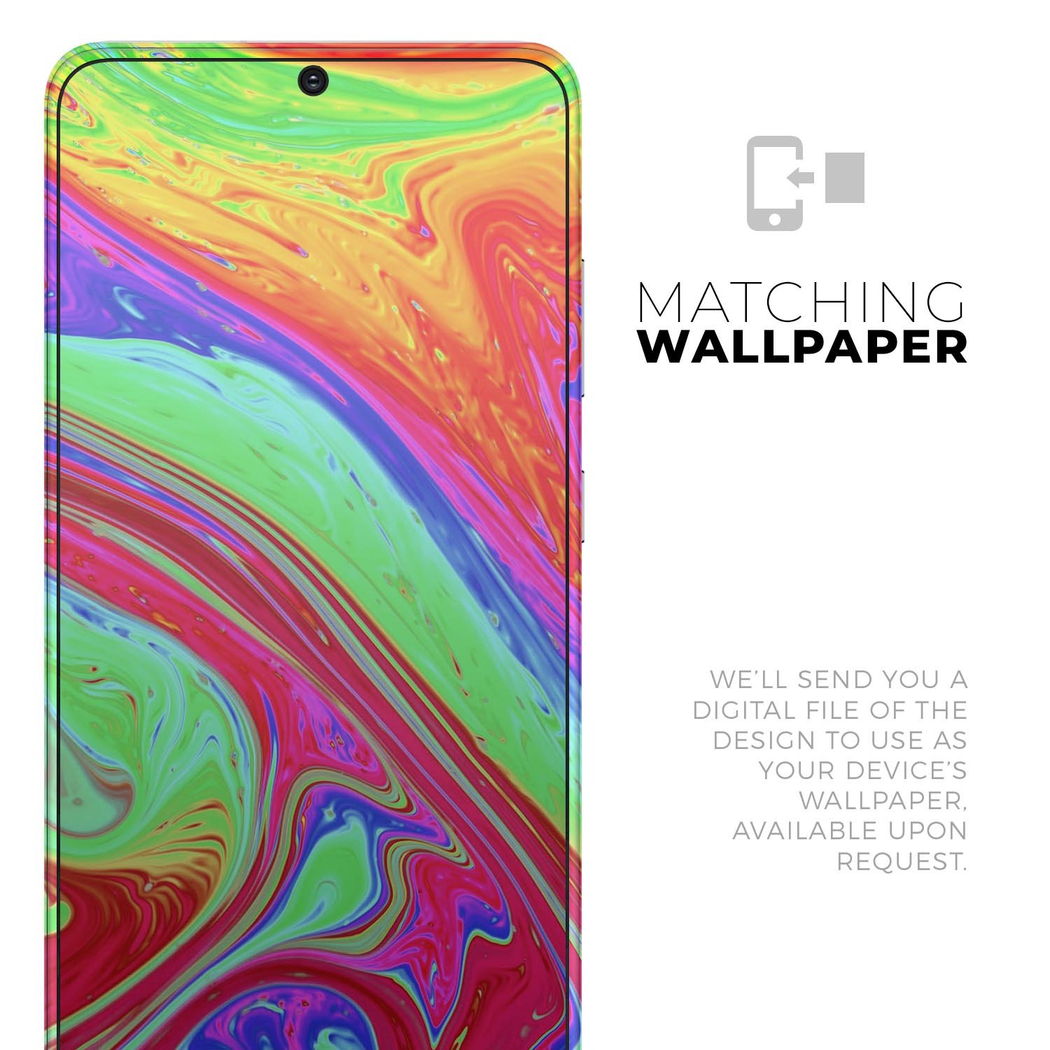 Neon Color Fusion V8 Skin-Kit for Samsung Galaxy S20, showcasing vibrant colors and sleek design.