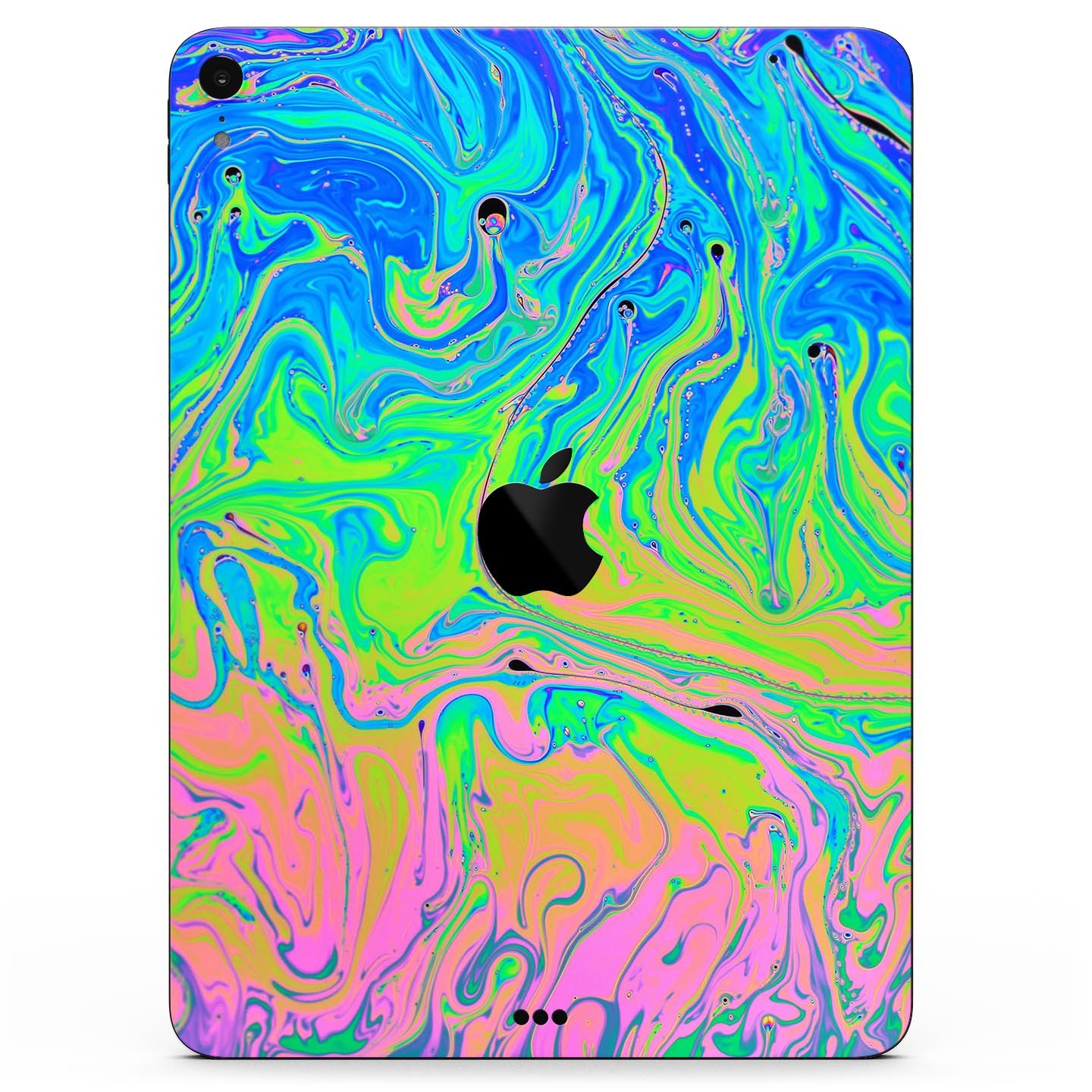 Neon Color Swirls V2 skin decal for Apple iPad Pro, showcasing vibrant colors and intricate swirl patterns.