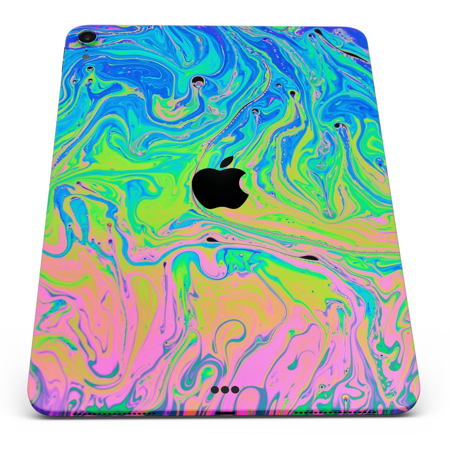 Neon Color Swirls V2 skin decal for Apple iPad Pro, showcasing vibrant colors and intricate swirl patterns.