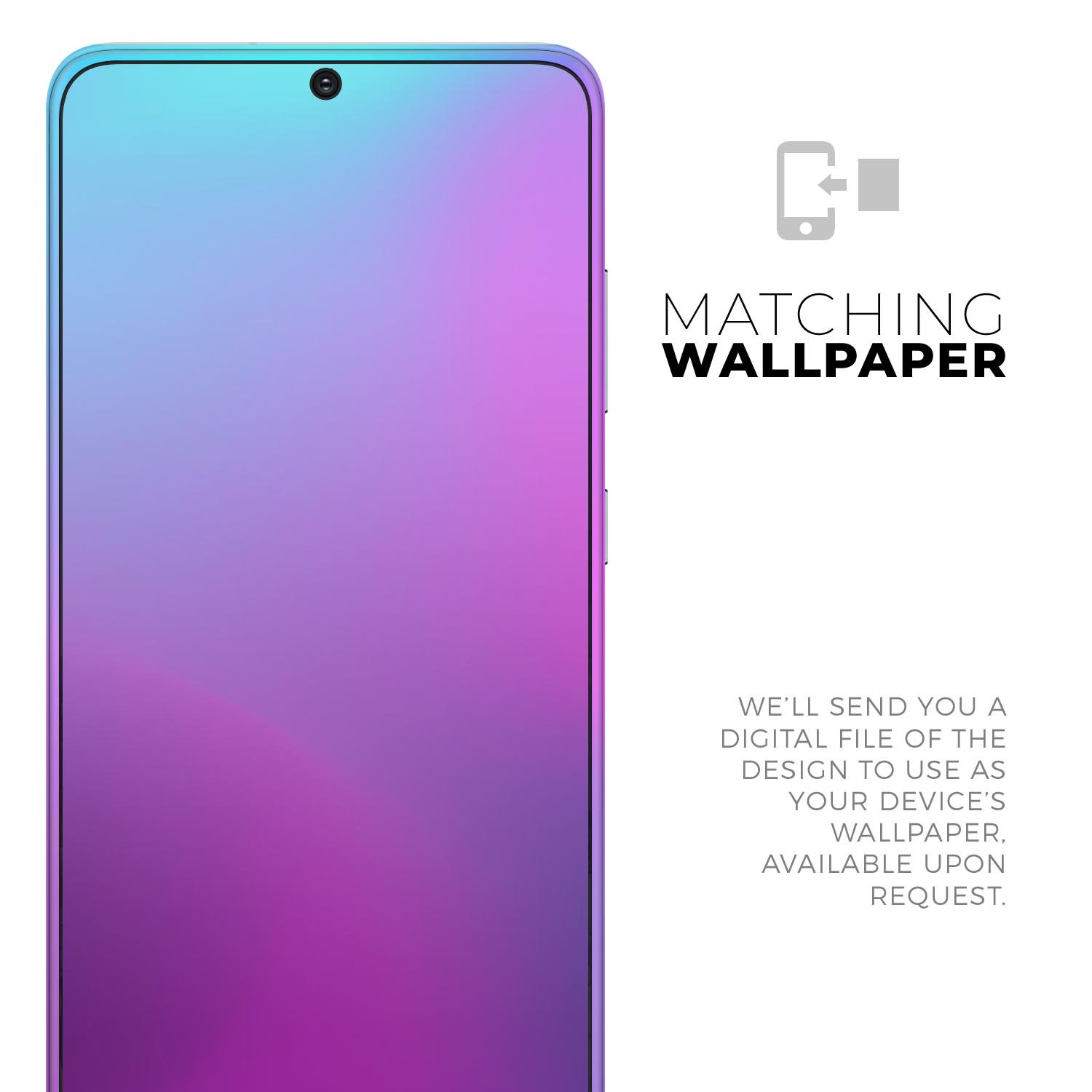 Neon Holographic V1 skin decal wrap kit for Samsung Galaxy, showcasing vibrant holographic design and precise fit.