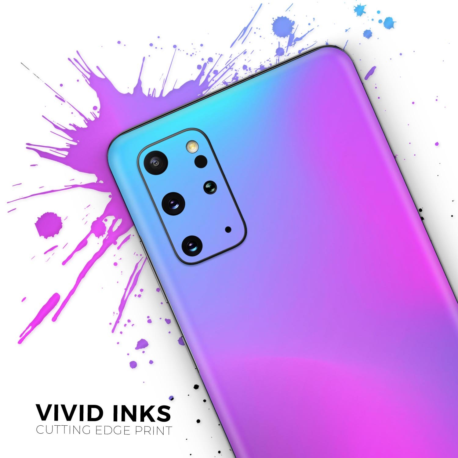 Neon Holographic V1 skin decal wrap kit for Samsung Galaxy, showcasing vibrant holographic design and precise fit.