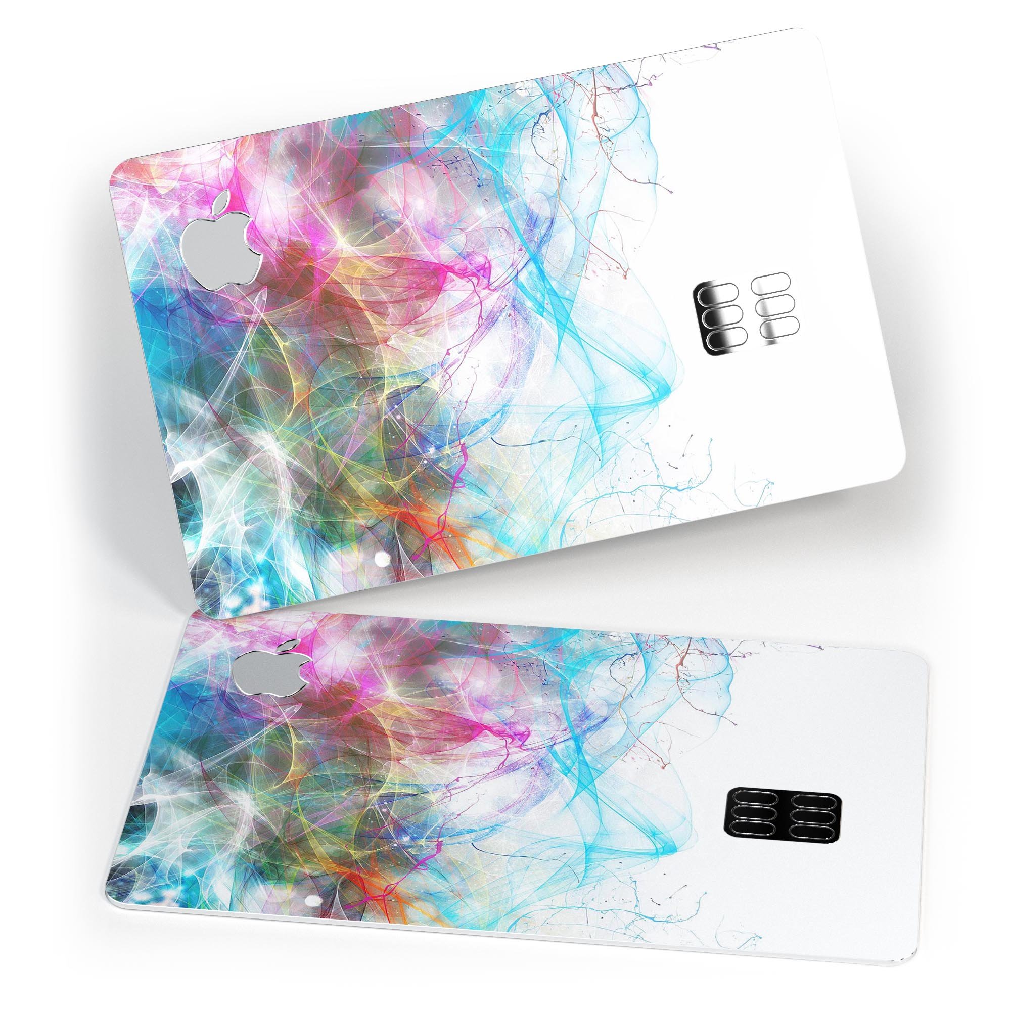 Neon Multi-Colored Paint skin kit for Apple Card, showcasing vibrant colors and premium vinyl material.