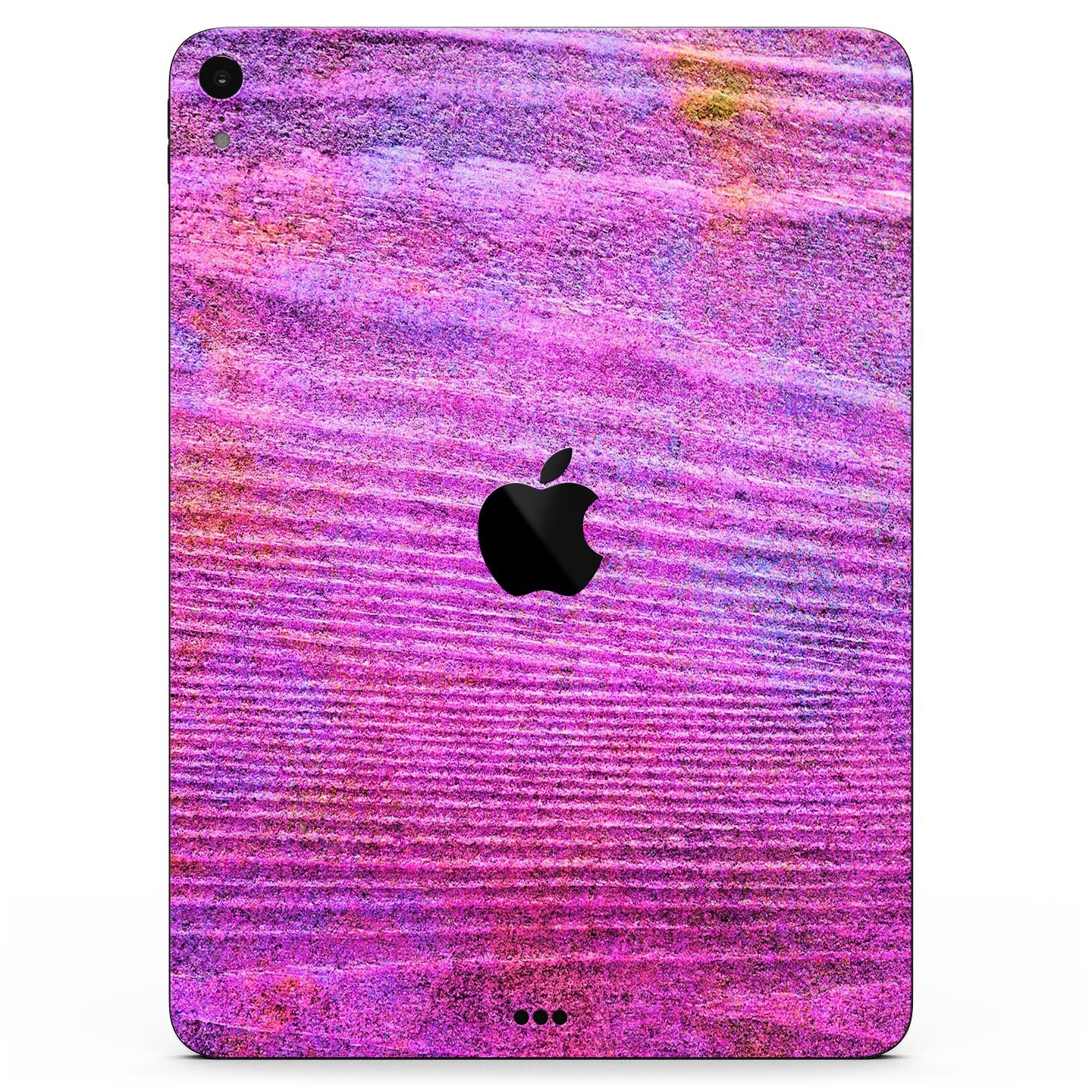 Neon Pink Dyed Wood Grain skin decal for Apple iPad, showcasing vibrant colors and a sleek design.