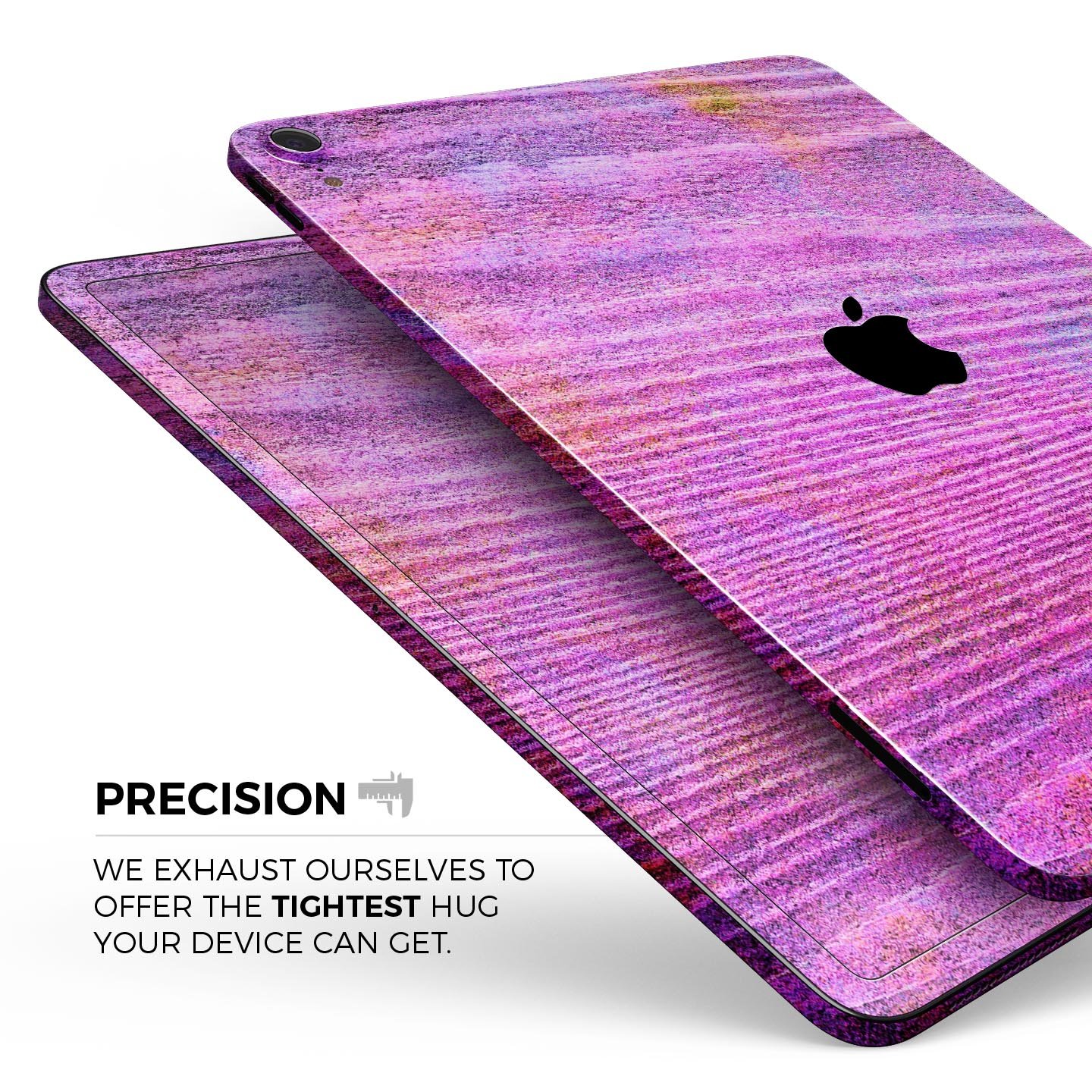 Neon Pink Dyed Wood Grain skin decal for Apple iPad, showcasing vibrant colors and a sleek design.