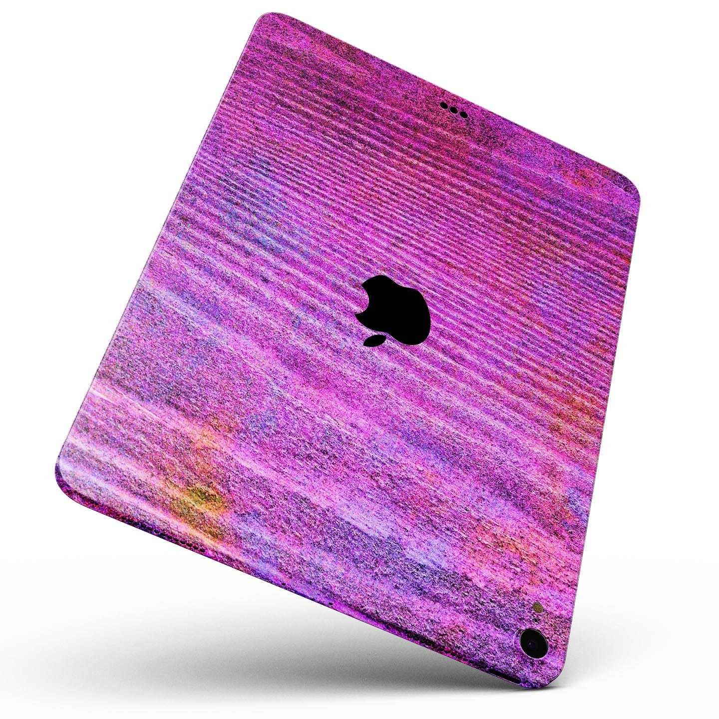 Neon Pink Dyed Wood Grain skin decal for Apple iPad, showcasing vibrant colors and a sleek design.