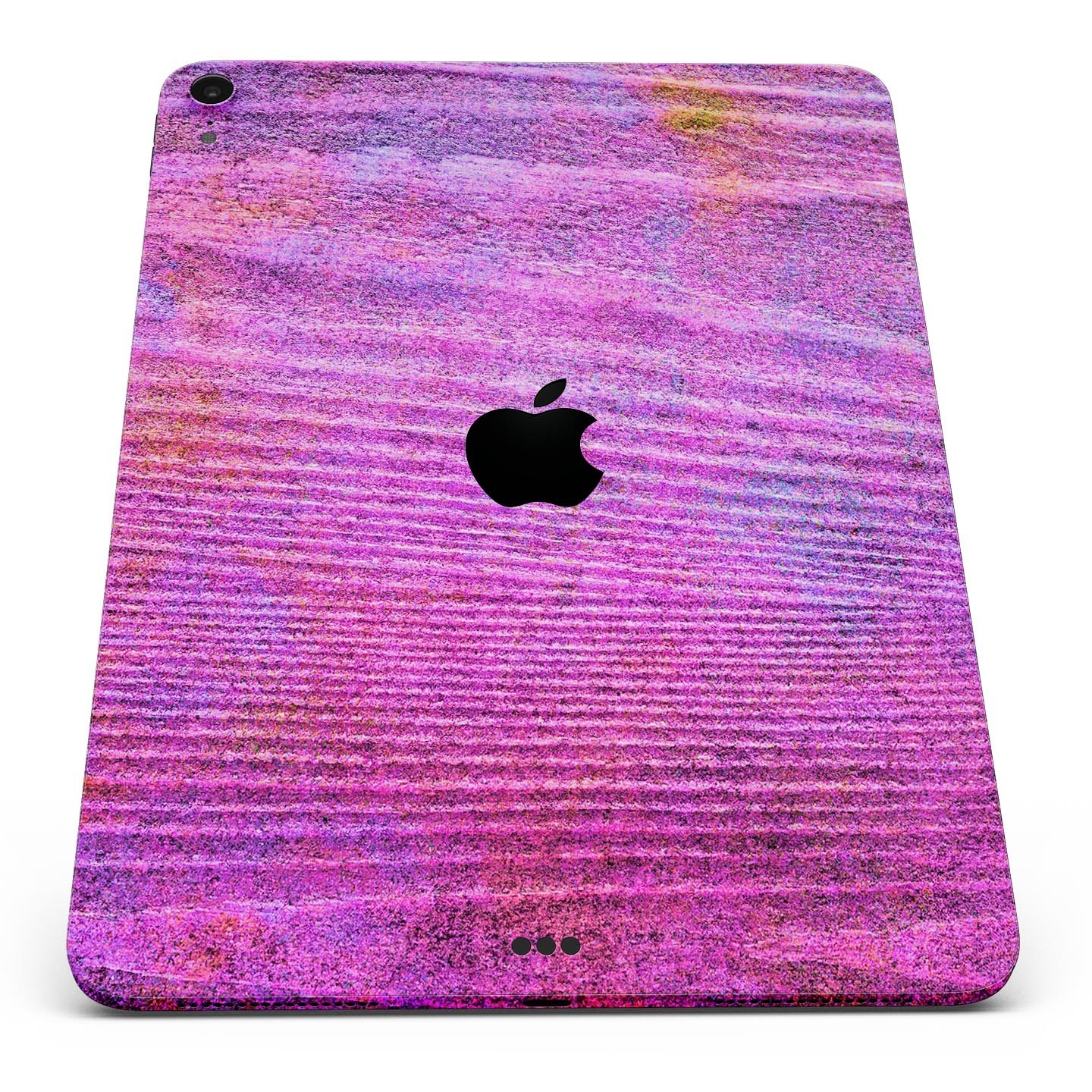 Neon Pink Dyed Wood Grain skin decal for Apple iPad, showcasing vibrant colors and a sleek design.