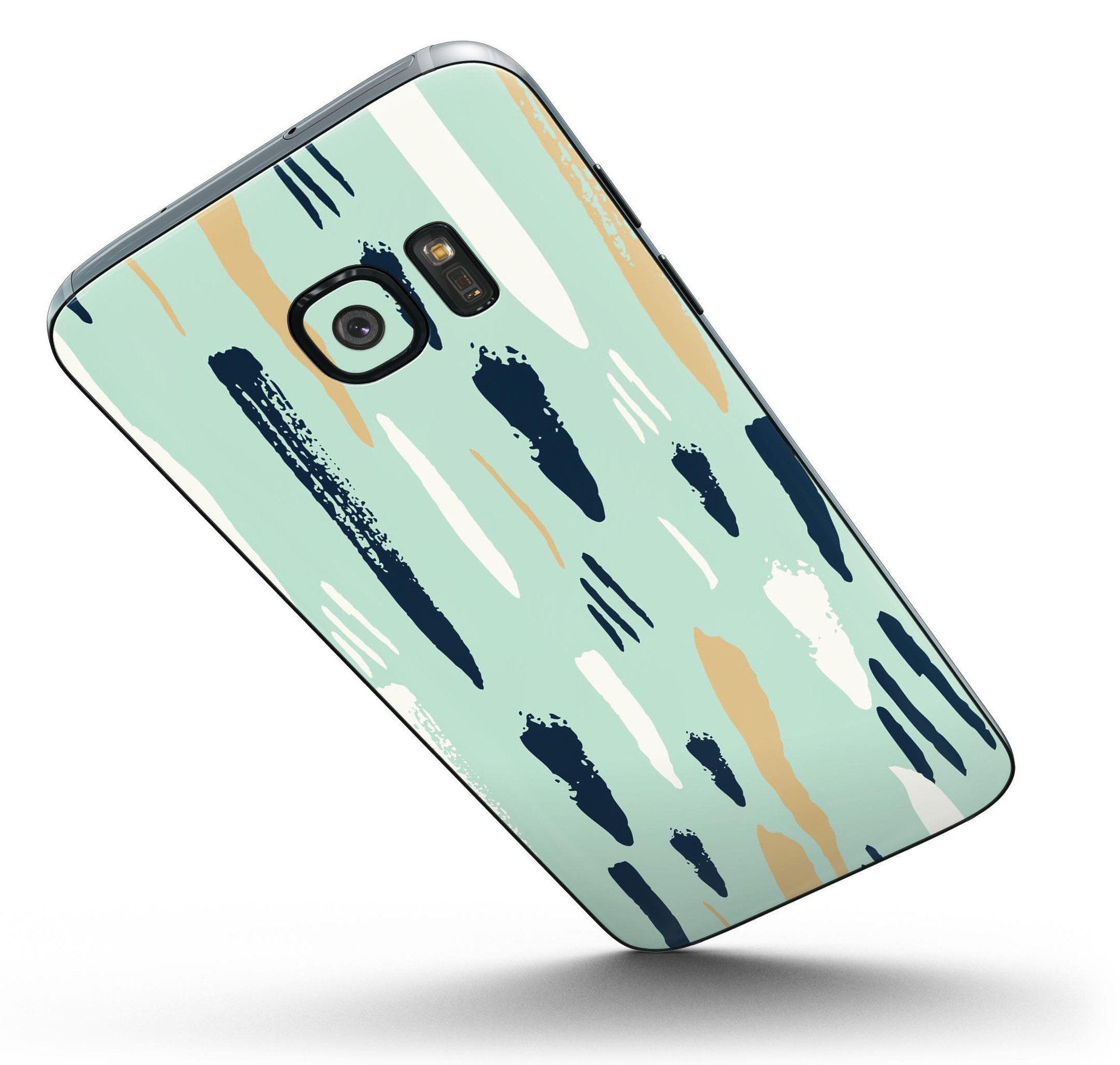 Neutral Brush Strokes skin kit for Samsung Galaxy S7, showcasing a stylish design with premium vinyl material.