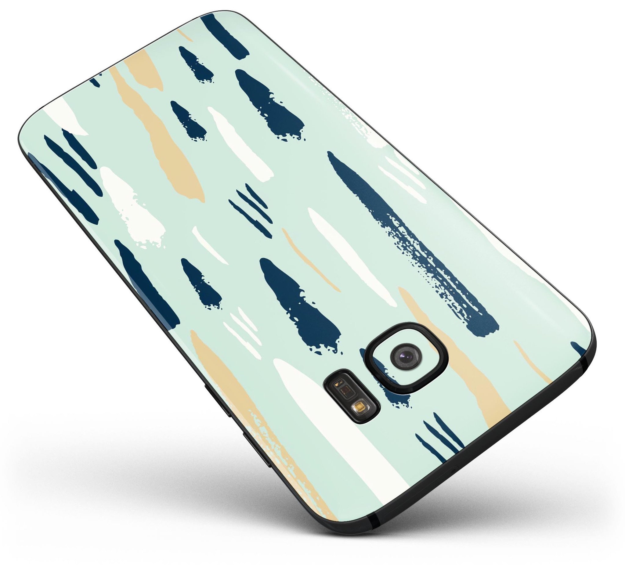 Neutral Brush Strokes skin kit for Samsung Galaxy S7, showcasing a stylish design with premium vinyl material.