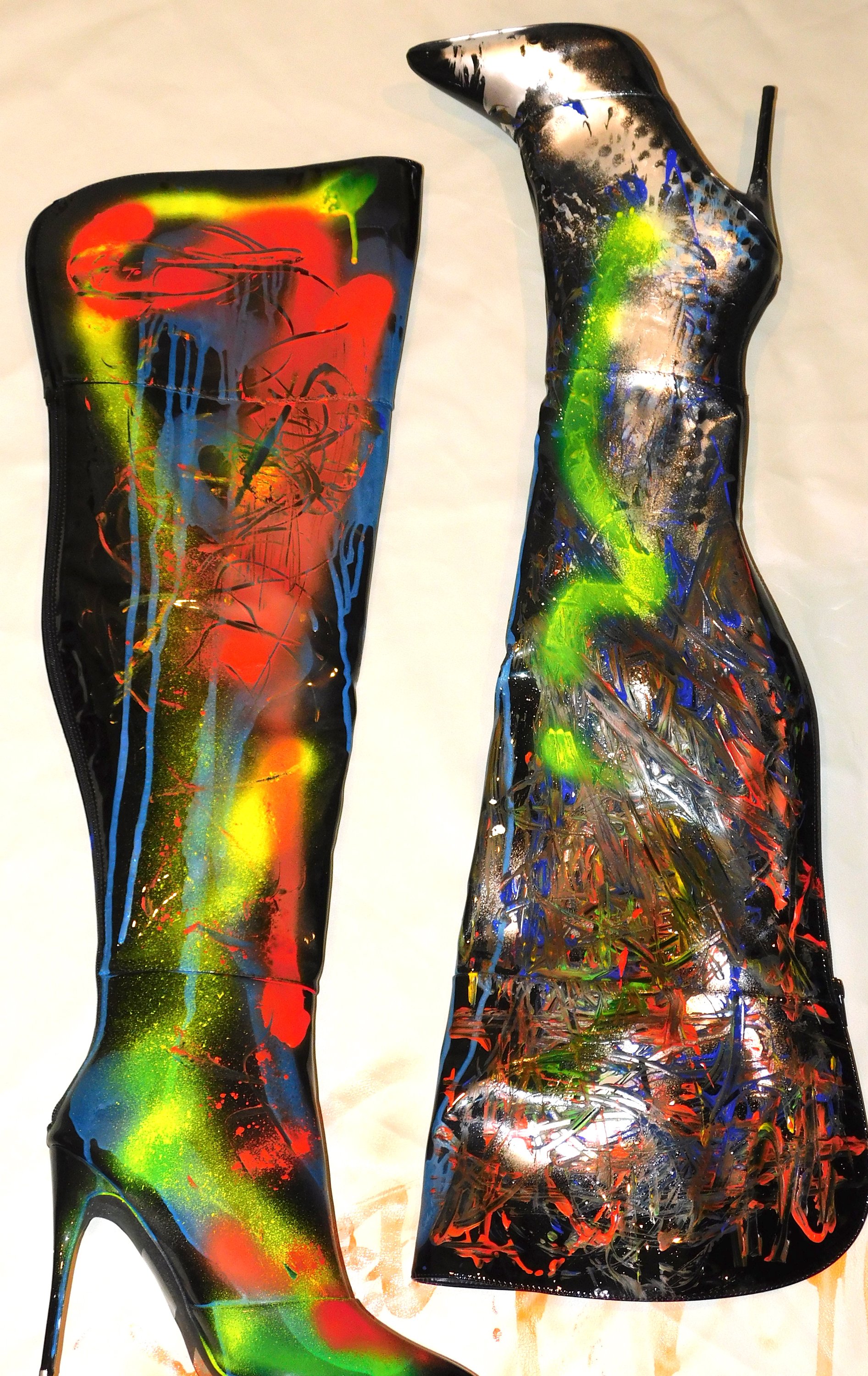 NOUVEAU BLACK CUSTOM BOOT by Firebody Footwear, showcasing a sleek black design with handmade details and a stylish silhouette.