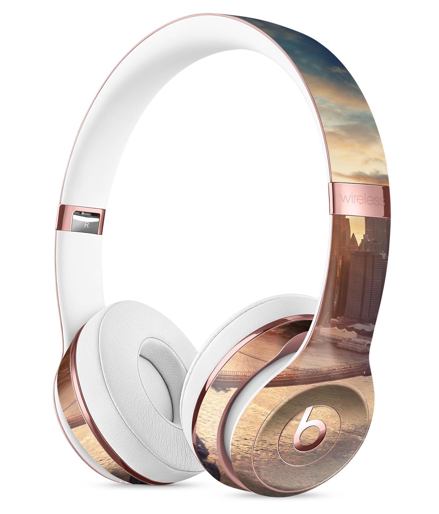 NYC Sunset Eve Full-Body Skin Kit for Beats by Dre Solo 3 Wireless, showcasing vibrant colors and a sleek design.