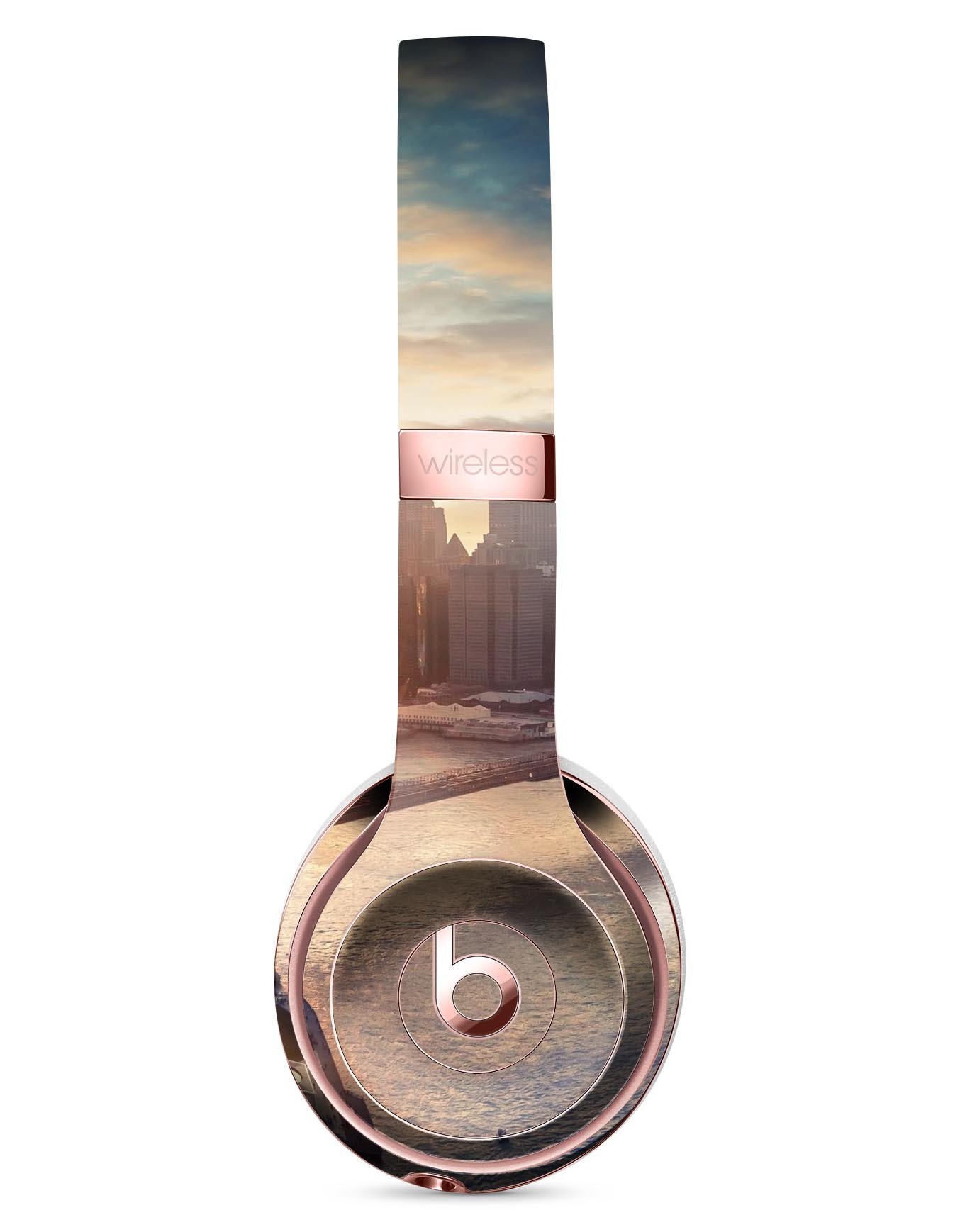 NYC Sunset Eve Full-Body Skin Kit for Beats by Dre Solo 3 Wireless, showcasing vibrant colors and a sleek design.