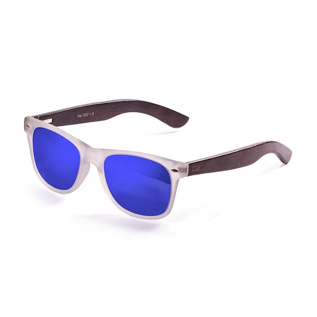 OCEAN GLASSES BEACH WOOD 50011.6 sunglasses featuring a full-rimmed rectangular frame in brown color, suitable for unisex wear.