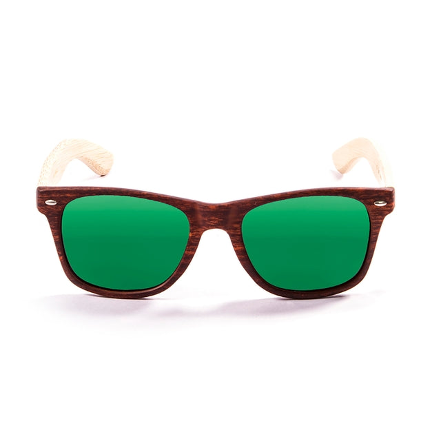 OCEAN GLASSES BEACH WOOD 50002.3 sunglasses featuring a full-rimmed rectangular frame in elegant brown color, suitable for unisex wear.