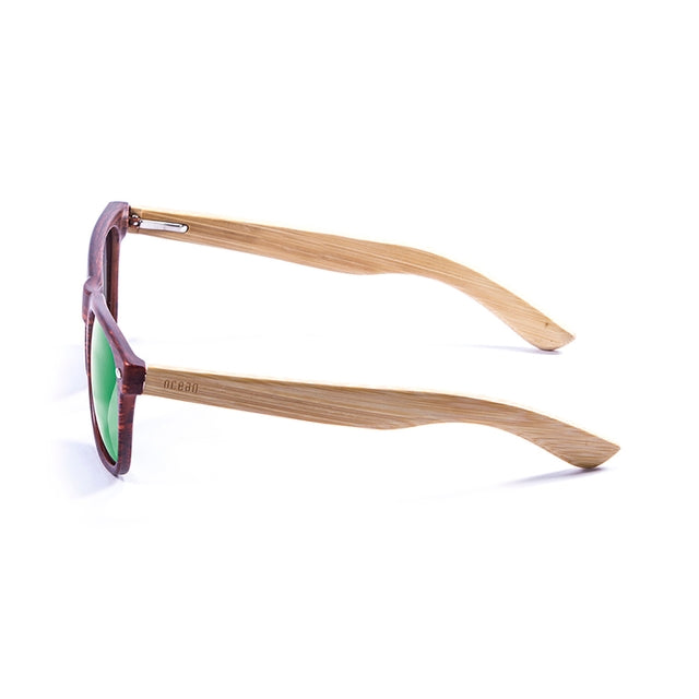 OCEAN GLASSES BEACH WOOD 50002.3 sunglasses featuring a full-rimmed rectangular frame in elegant brown color, suitable for unisex wear.