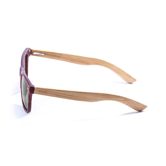 OCEAN GLASSES BEACH WOOD 50000.3 sunglasses featuring a full-rimmed rectangular frame in elegant brown color, suitable for all genders.