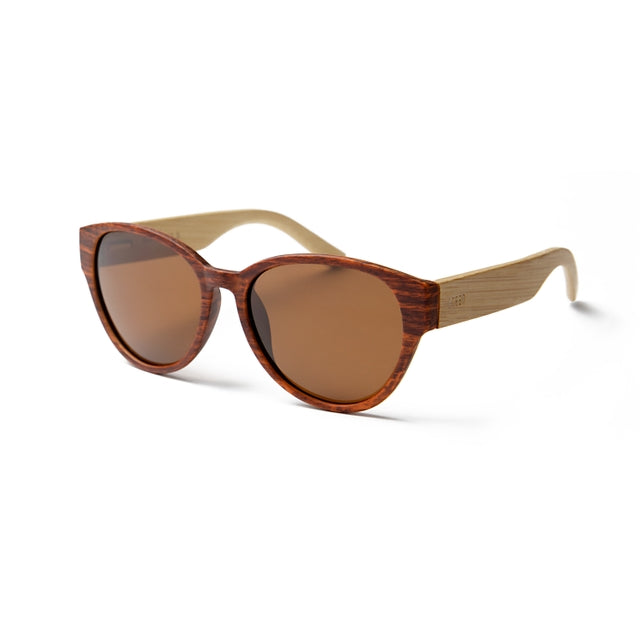 OCEAN GLASSES COOL 51000.3 featuring round wooden frames in brown color, perfect for unisex wear.