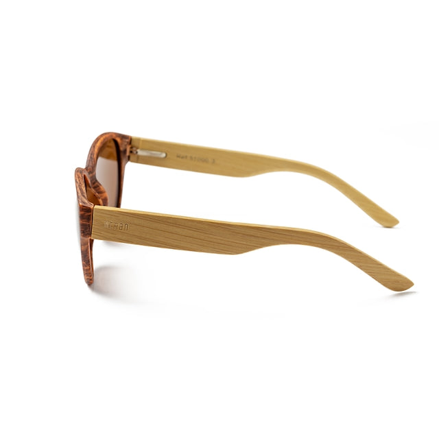 OCEAN GLASSES COOL 51000.3 featuring round wooden frames in brown color, perfect for unisex wear.