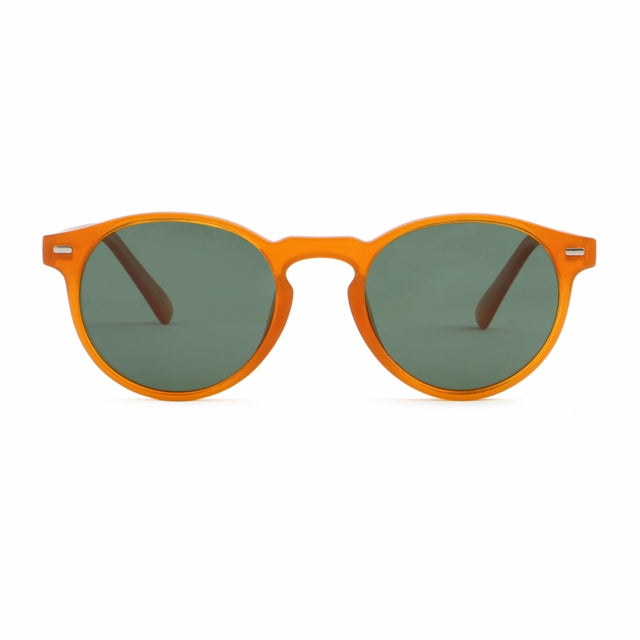 OCEAN GLASSES DE NIRO 8075.5 featuring a full-rimmed round frame in vibrant orange, made from durable acetate material.