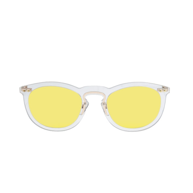OCEAN GLASSES IBIZA 21.23 in vibrant yellow color with a round full-rimmed frame, perfect for unisex wear.