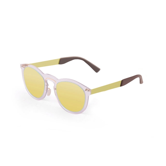 OCEAN GLASSES IBIZA 21.23 in vibrant yellow color with a round full-rimmed frame, perfect for unisex wear.