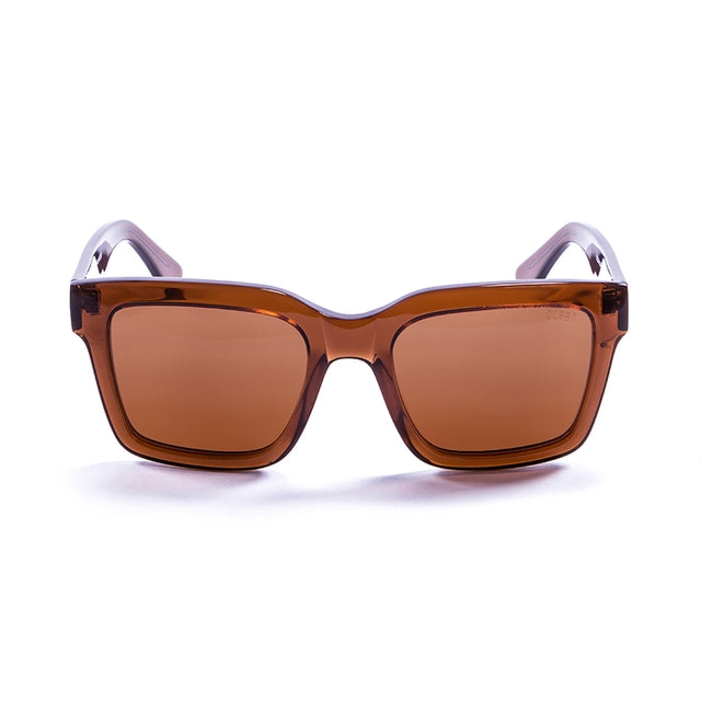 OCEAN GLASSES JAWS 63000.95 featuring a full-rimmed rectangular brown acetate frame, suitable for unisex wear.