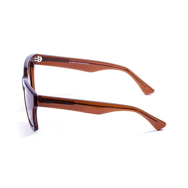 OCEAN GLASSES JAWS 63000.95 featuring a full-rimmed rectangular brown acetate frame, suitable for unisex wear.