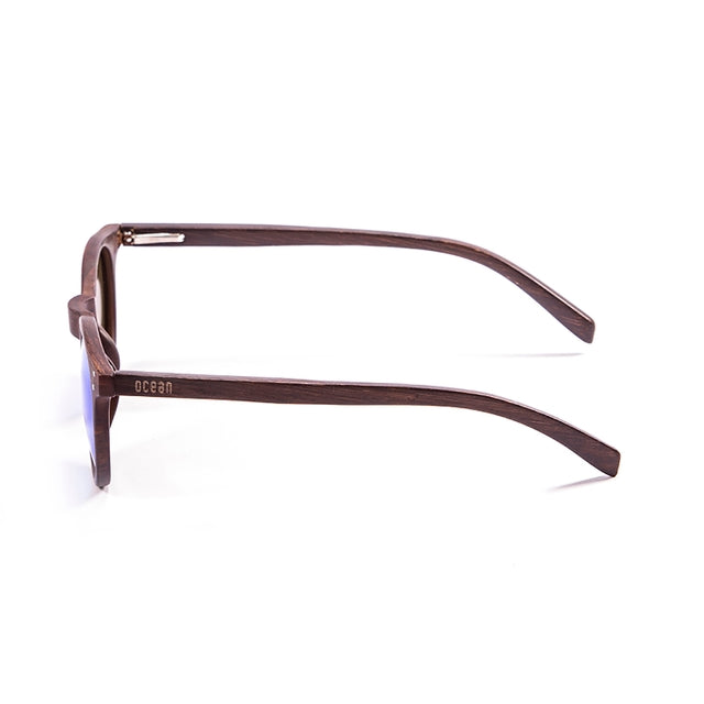 OCEAN GLASSES LIZARD WOOD 55011.2 featuring a round full-rimmed brown plastic frame, suitable for unisex wear.