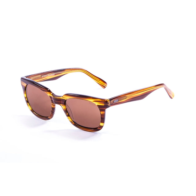 OCEAN GLASSES SAN CLEMENTE 61000.7 featuring a full-rimmed rectangular brown acetate frame, suitable for unisex wear.