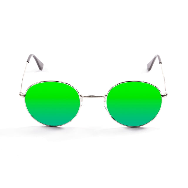 OCEAN GLASSES TOKYO 5201.2 featuring a full-rimmed round silver metal frame, designed for unisex wear.