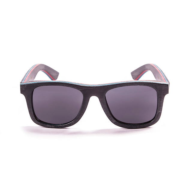 OCEAN GLASSES VENICE BEACH 54001.5 featuring a full-rimmed black wooden frame, rectangular shape, and stylish design suitable for unisex wear.