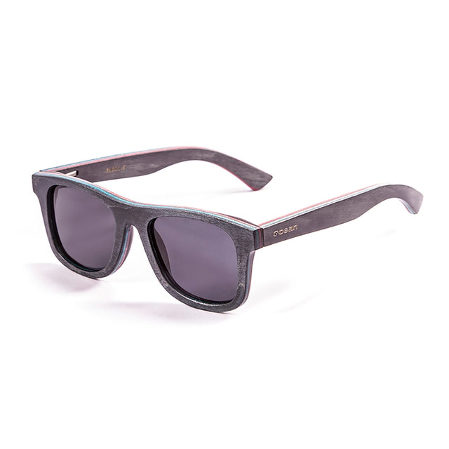 OCEAN GLASSES VENICE BEACH 54001.5 featuring a full-rimmed black wooden frame, rectangular shape, and stylish design suitable for unisex wear.