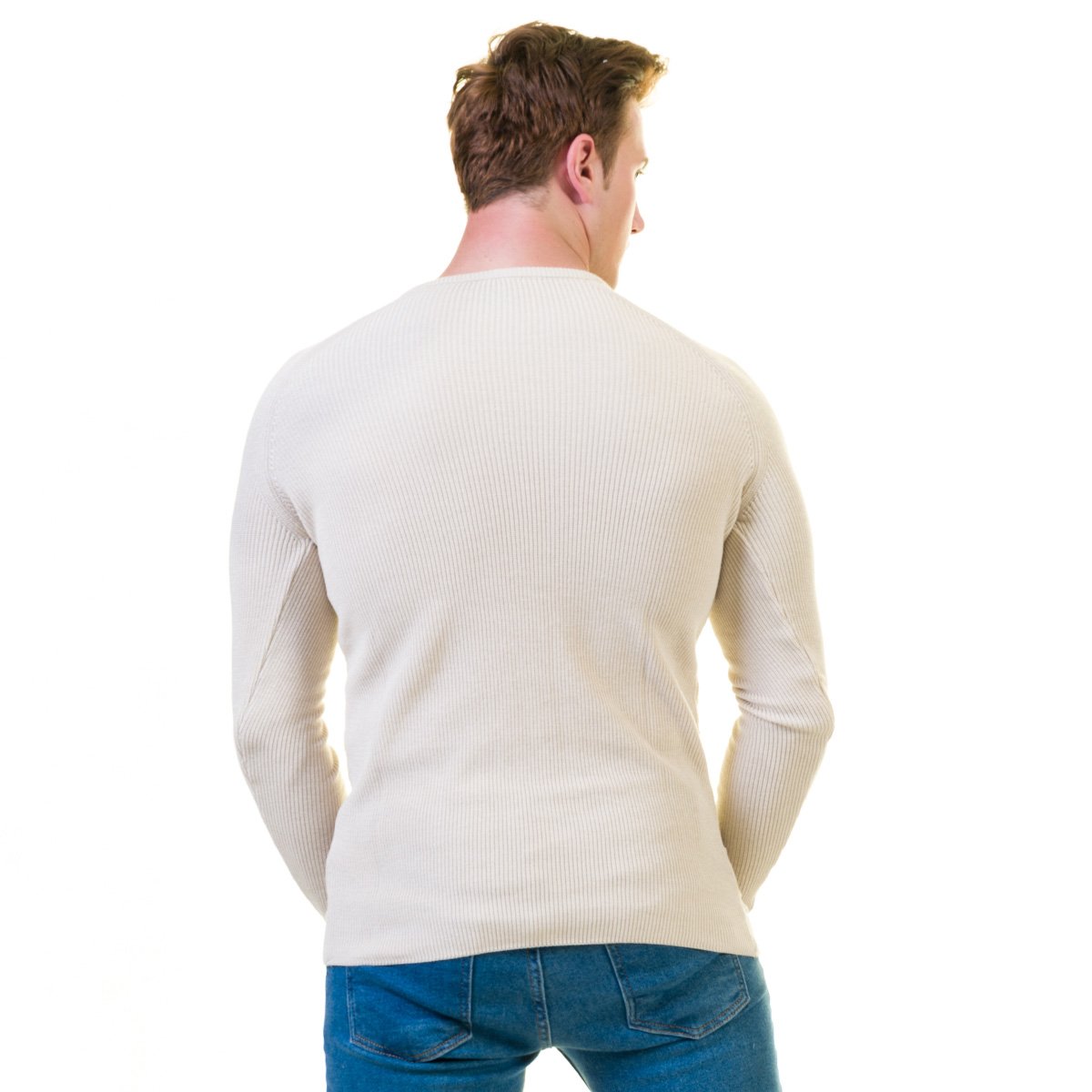 Off White Printed European Wool Luxury Zippered Sweater Jacket featuring a full zip front and hoodie, made from soft luxury cotton.