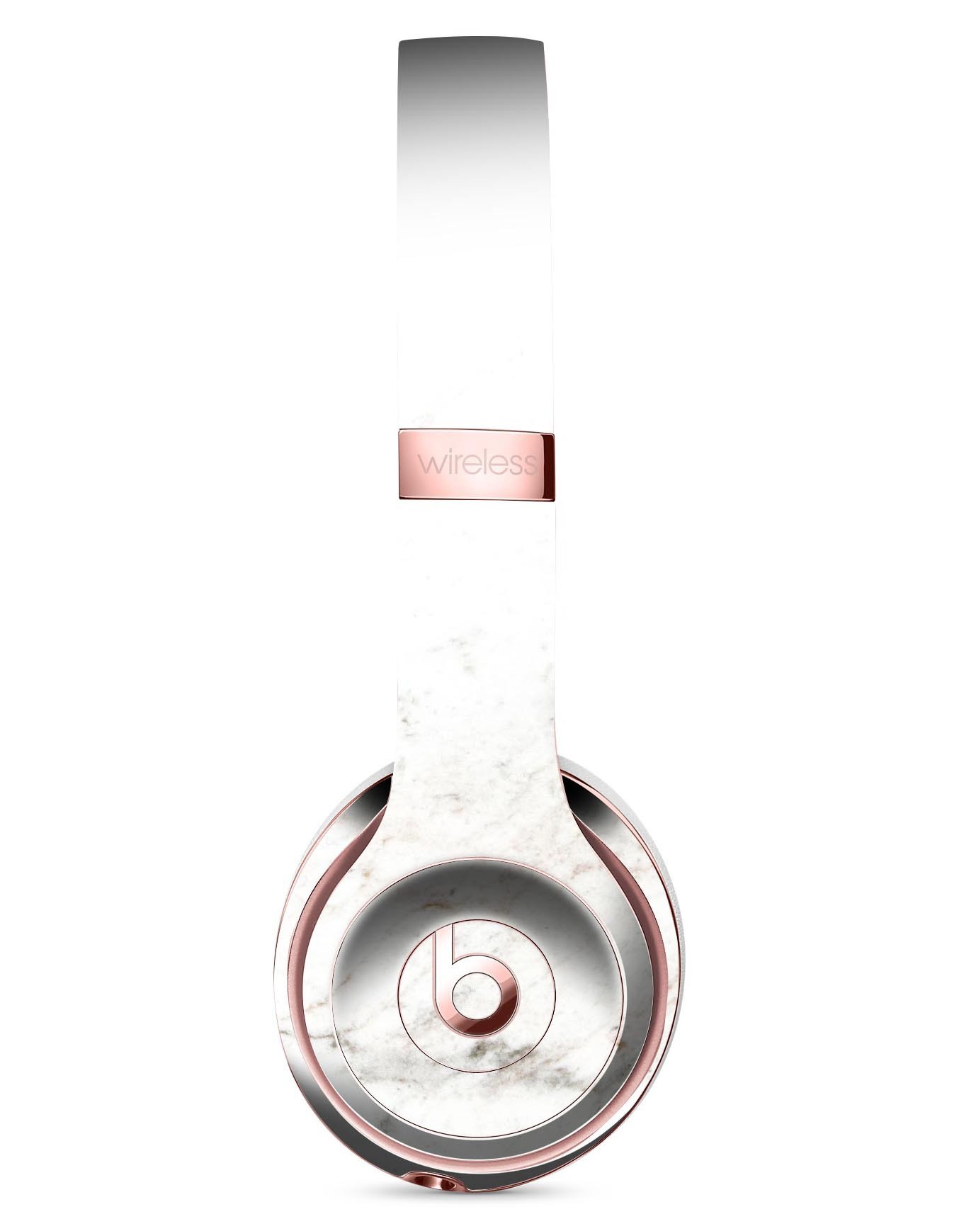Off-White Grunge Marble Skin Kit for Beats by Dre Solo 3 Wireless Headphones, showcasing a stylish design and premium vinyl material.