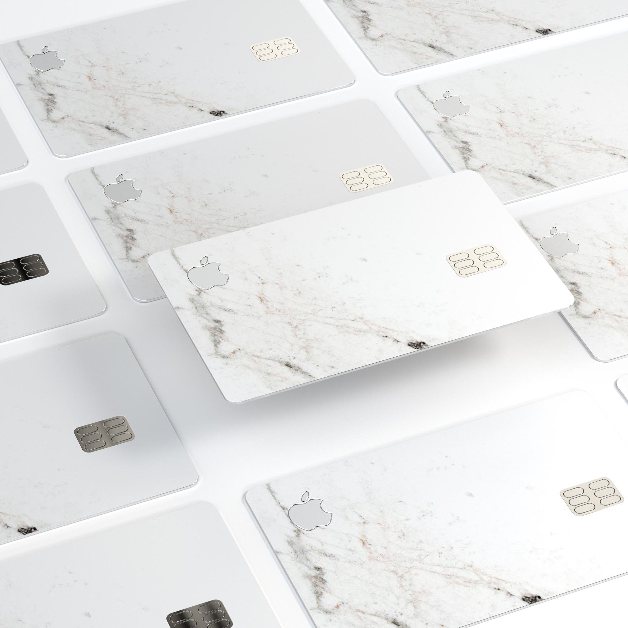 Off-White Grunge Marble Surface decal skin for Apple Card, showcasing a stylish marble design with premium vinyl finish.
