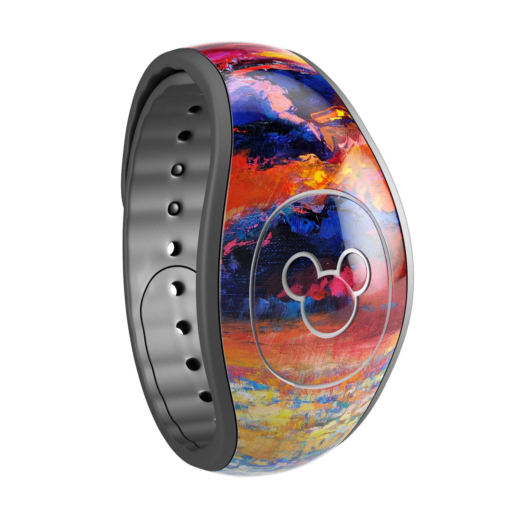 Oil Painted Meadow skin wrap kit for Disney Magic Band, featuring vibrant colors and artistic design.