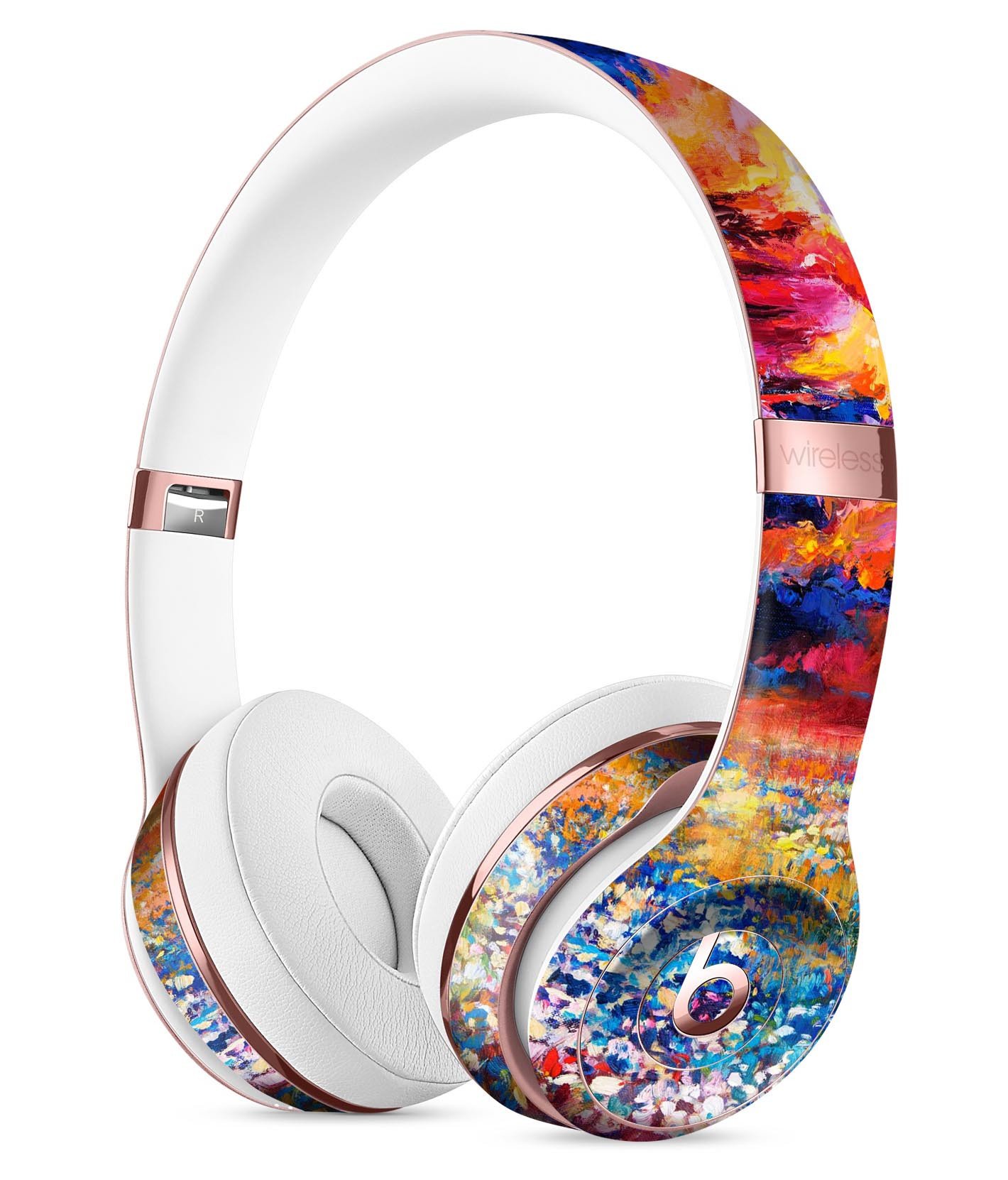 Oil Painted Meadow Full-Body Skin Kit for Beats by Dre Solo 3, showcasing vibrant colors and intricate design.