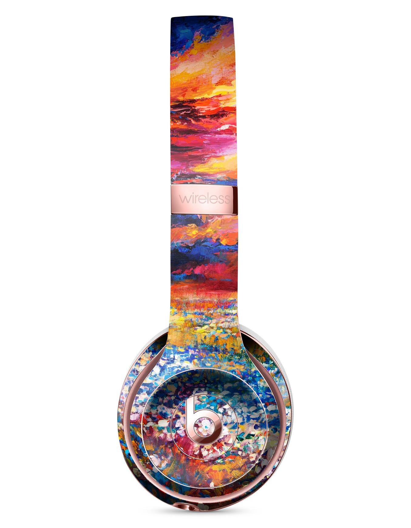 Oil Painted Meadow Full-Body Skin Kit for Beats by Dre Solo 3, showcasing vibrant colors and intricate design.
