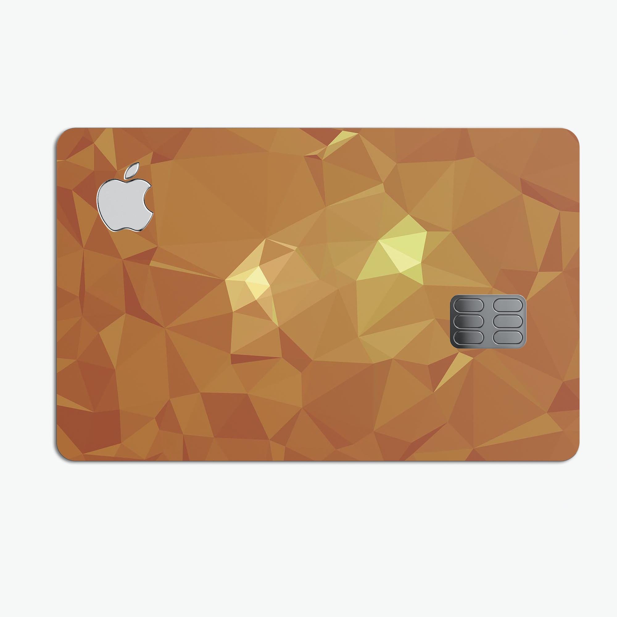 Orange Geometric V15 decal skin for Apple Card, showcasing a vibrant geometric design with a premium finish.