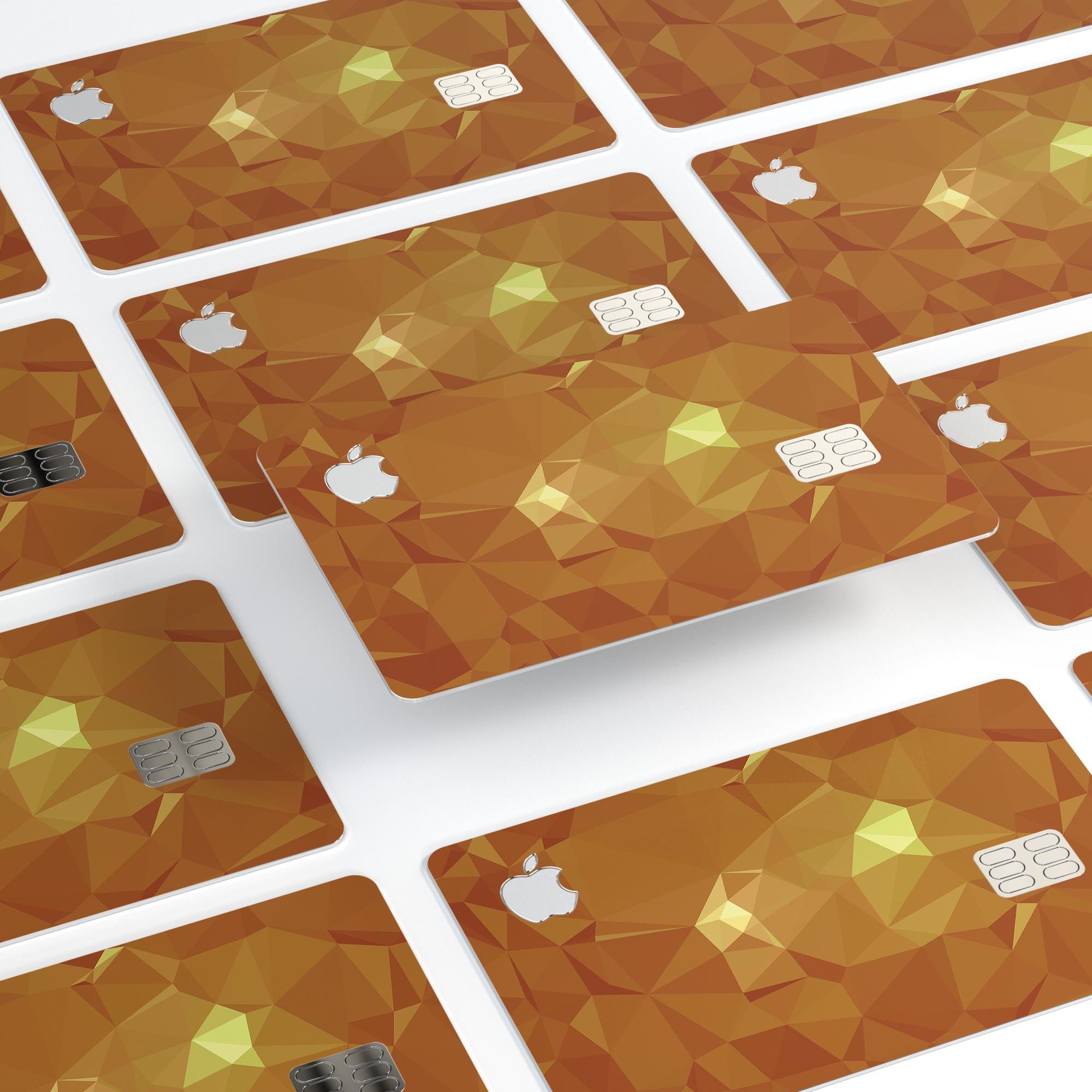 Orange Geometric V15 decal skin for Apple Card, showcasing a vibrant geometric design with a premium finish.