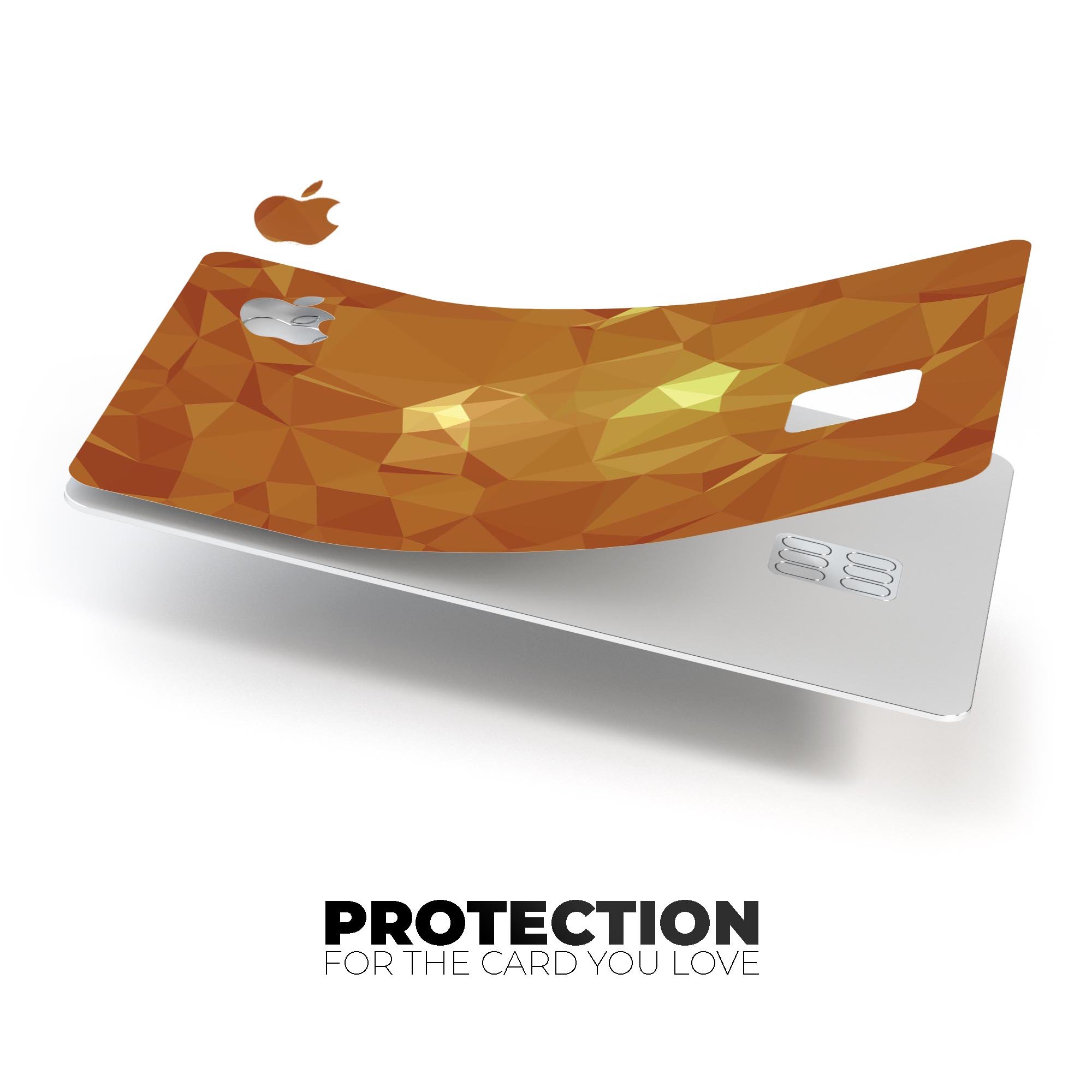 Orange Geometric V15 decal skin for Apple Card, showcasing a vibrant geometric design with a premium finish.