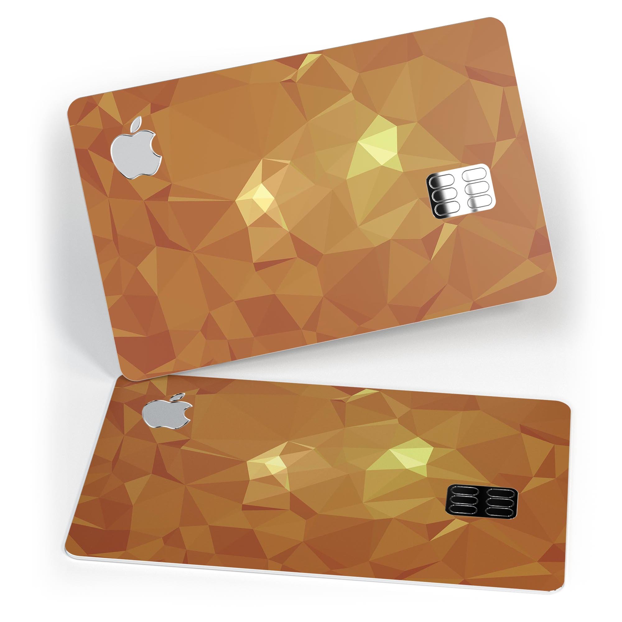 Orange Geometric V15 decal skin for Apple Card, showcasing a vibrant geometric design with a premium finish.