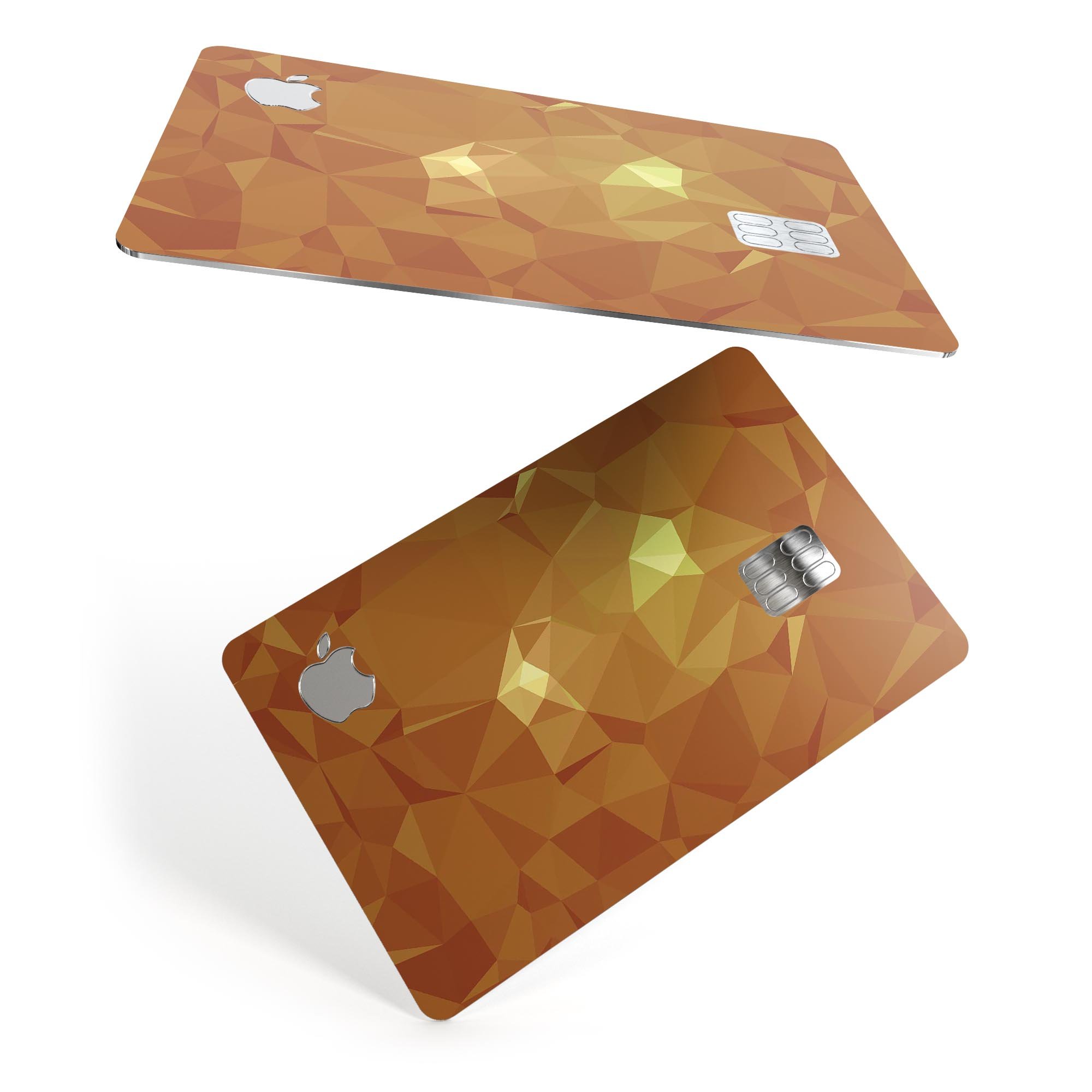 Orange Geometric V15 decal skin for Apple Card, showcasing a vibrant geometric design with a premium finish.